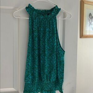 Ann Taylor Factory Teal Patterned Blouse